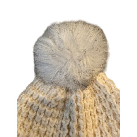 Kyi Kyi Canada Cream Classic Fur Pom Knit Beanie O/S main image 9